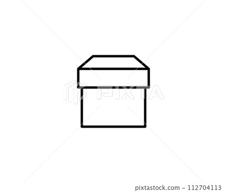 Delivery packaging vector icon. Cargo cardboard box icons. Carton package sign from line geometric shapes. Delivery packaging vector icon. Cargo cardboard box icons. Carton package sign from line geometric shapes. 112704113