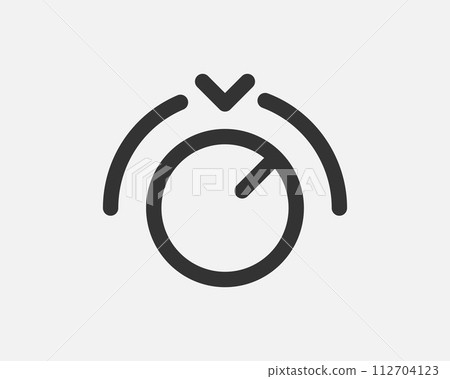 Light dimmer icon line trendy design. Electricity lamp saving energy sign. Black and white flat style. 112704123