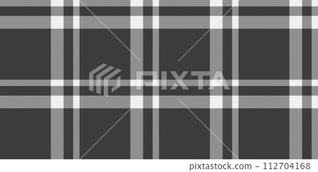 Open seamless vector pattern, drapery check background fabric. Rural textile texture tartan plaid in grey and white colors. Open seamless vector pattern, drapery check background fabric. Rural textile texture tartan plaid in grey and white colors. 112704168