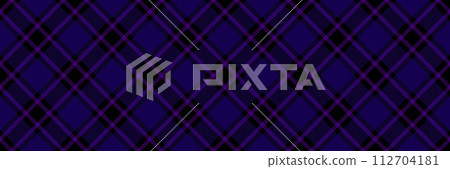 Cell background pattern seamless, anniversary vector tartan plaid. Flow textile fabric check texture in black and indigo colors. 112704181