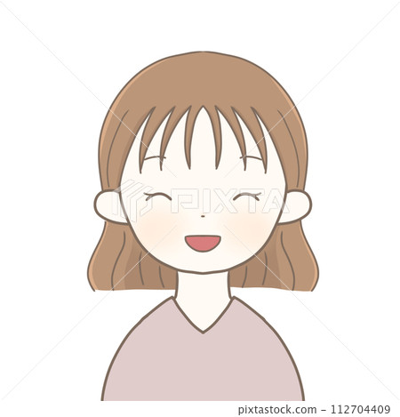 大大的微笑女人圖標 112704409