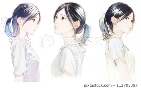 穿著白襯衫的女人的插圖 112705387