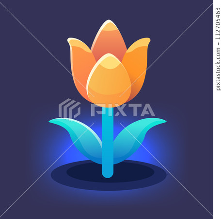 Happy Easter greeting card with flower spring holiday celebration card vertical vector illustration Happy Easter greeting card with flower spring holiday celebration card vertical vector illustration 112705463