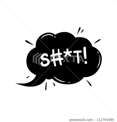 Comic swear speech bubble, hate angry talk, aggressive expletive curse. Isolated vector black profanity-laden dialogue cloud, bursts with bold, jagged lettering, injecting an edgy and expressive tone Comic swear speech bubble, hate angry talk, aggressive expletive curse. Isolated vector black profanity-laden dialogue cloud, bursts with bold, jagged lettering, injecting an edgy and expressive tone 112705995