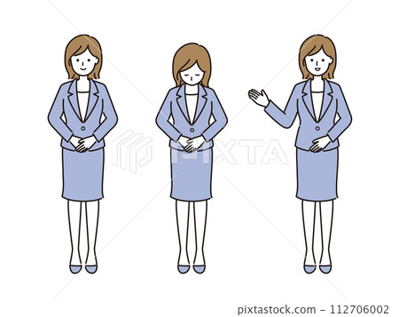 Vector illustration set of a woman in a suit 112706002