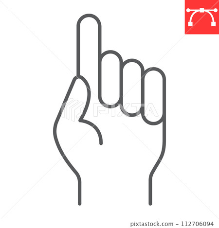 One finger up line icon, Ramadan and gesture, Allah is one vector icon, vector graphics, editable stroke outline sign, eps 10. One finger up line icon, Ramadan and gesture, Allah is one vector icon, vector graphics, editable stroke outline sign, eps 10. 112706094