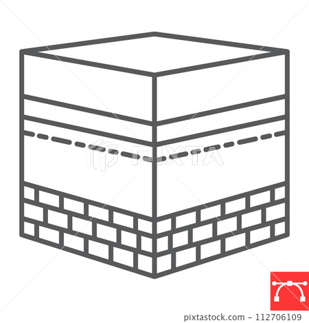 Mecca line icon, Ramadan and Islamic, makkah vector icon, vector graphics, editable stroke outline sign, eps 10. 112706109