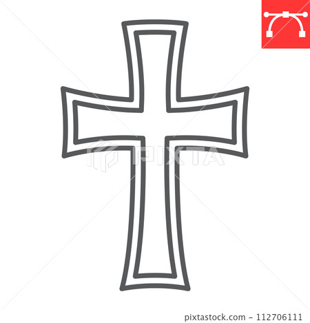 Religion cross line icon, Easter and Catholicism, gothic cross vector icon, vector graphics, editable stroke outline sign, eps 10. Religion cross line icon, Easter and Catholicism, gothic cross vector icon, vector graphics, editable stroke outline sign, eps 10. 112706111