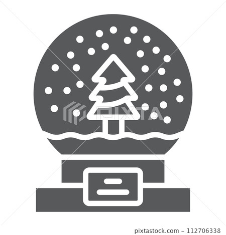 Snow globe glyph icon, christmas and new year, glass sphere sign, vector graphics, a solid pattern on a white background. 112706338