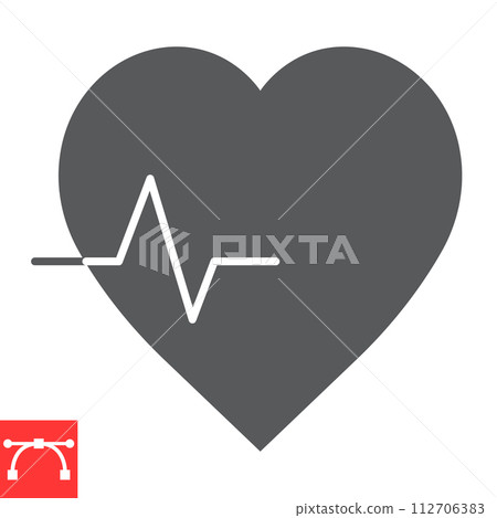 Heartbeat glyph icon, fitness and healthy, cardiac rhythm vector icon, vector graphics, editable stroke solid sign, eps 10. Heartbeat glyph icon, fitness and healthy, cardiac rhythm vector icon, vector graphics, editable stroke solid sign, eps 10. 112706383