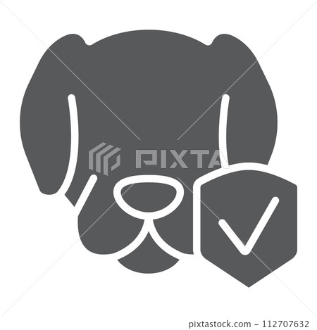 Animal insurance glyph icon, protection and pets, dog protect sign, vector graphics, a solid pattern on a white background, eps 10. Animal insurance glyph icon, protection and pets, dog protect sign, vector graphics, a solid pattern on a white background, eps 10. 112707632
