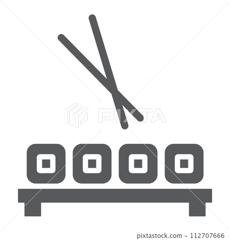 Sushi roll glyph icon, asian and food, japanese seafood sign, vector graphics, a solid pattern on a white background, eps 10. 112707666