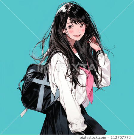 A woman who brushes her hair 112707773