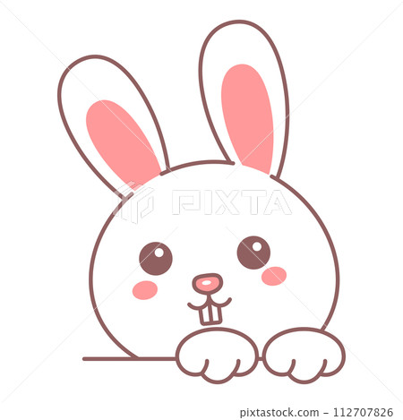 Cute bunny head icon vector isolated 112707826