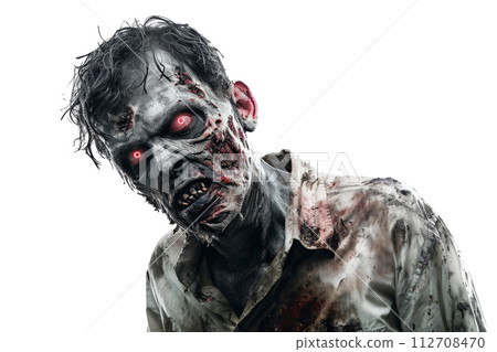 Zombie man isolated on white background 112708470