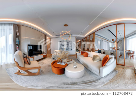 360 degrees photography of modern apartment 112708472