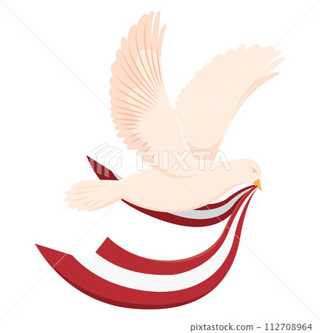 Peace dove character with flag Vector 112708964