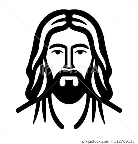 black vector jesus icon on white background black vector jesus icon on white background 112709135