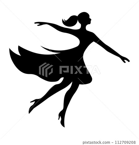 black female dancer silhouette on white background black female dancer silhouette on white background 112709208