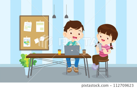 kids on online learning education courses 112709623