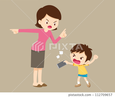 parent angry to kid addicted phone 112709657
