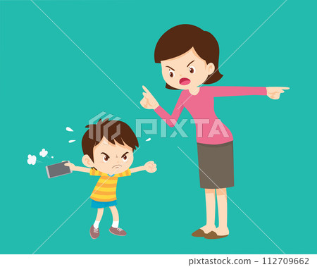 parent angry to kid addicted phone 112709662
