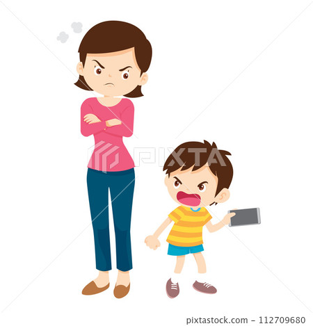 parent angry to kid addicted phone 112709680