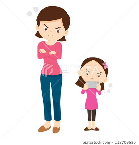 parent angry to kid addicted phone 112709686