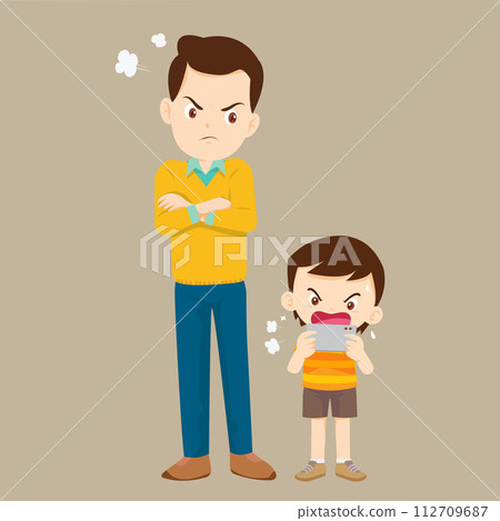 parent angry to kid addicted phone 112709687