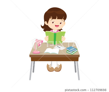 student sitting on desk working for homework student sitting on desk working for homework 112709698