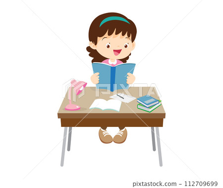 student sitting on desk working for homework student sitting on desk working for homework 112709699