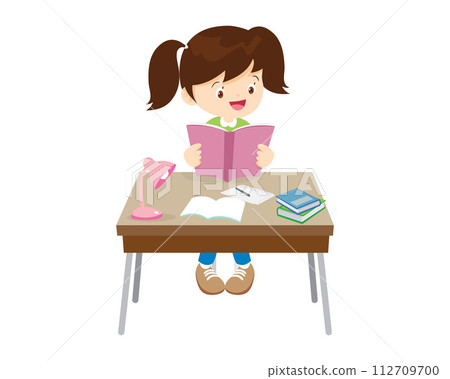 student sitting on desk working for homework student sitting on desk working for homework 112709700