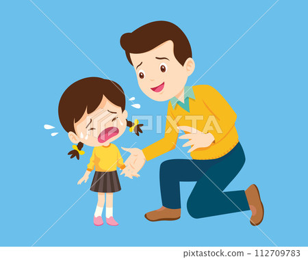 Comforting sad children with parent Comforting sad children with parent 112709783