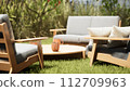 design and furniture in modern patio. 3d render 112709963