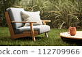design and furniture in modern patio. 3d render 112709966