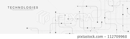 Abstract background with technology circuit board texture. Modern electronic motherboard texture. Engineering and communication concept for header, web banner, website, presentation. 112709968