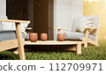 design and furniture in modern patio. 3d render 112709971
