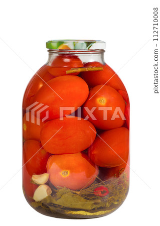 A can of canned tomatoes isolated on a white background 112710008