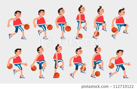 Basketball Player Walking With Dribble Sequence 112710122