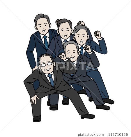 中年上班族一起跳舞的插圖 中年上班族一起跳舞的插圖 112710136