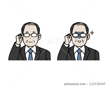 戴眼鏡的中年上班族插畫 112710147