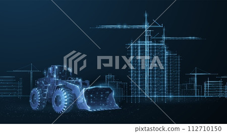 Construction site. Digital architecture, building design, urban development 112710150