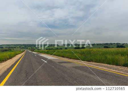 road on the Golan Heights in Israel 112710565