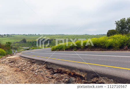 road on the Golan Heights in Israel 112710567