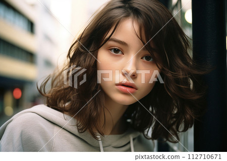 Portrait of a woman with natural makeup Portrait of a woman with natural makeup 112710671