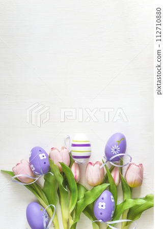 Happy Easter holidays greeting card concept Happy Easter holidays greeting card concept 112710880
