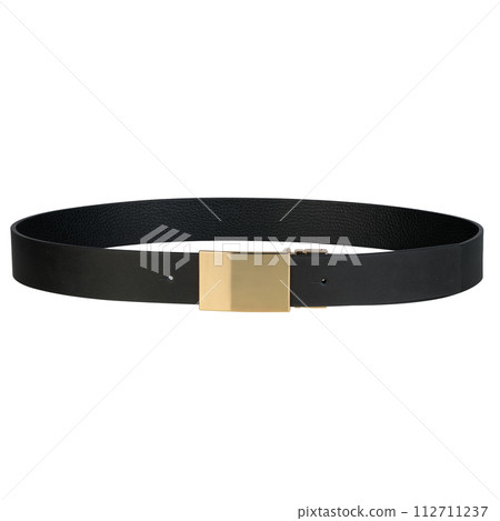Elegant Black Leather Belt with Gold Square Buckle Elegant Black Leather Belt with Gold Square Buckle 112711237