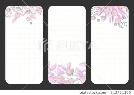 Cotton Plant Empty Note and Reminder Card Design Vector Template Cotton Plant Empty Note and Reminder Card Design Vector Template 112711300