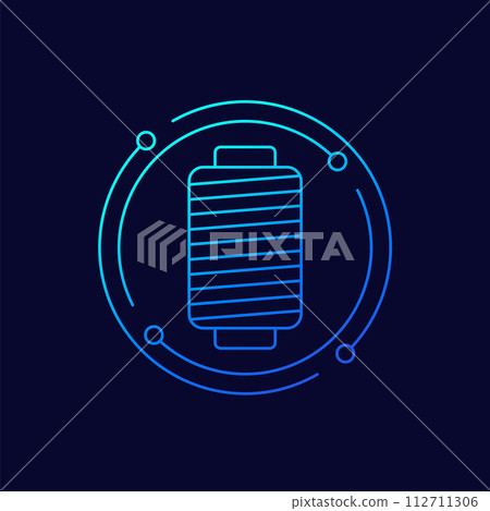 thread line icon, linear design thread line icon, linear design 112711306