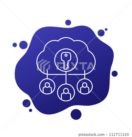 Encryption of personal data line icon with a cloud Encryption of personal data line icon with a cloud 112711320